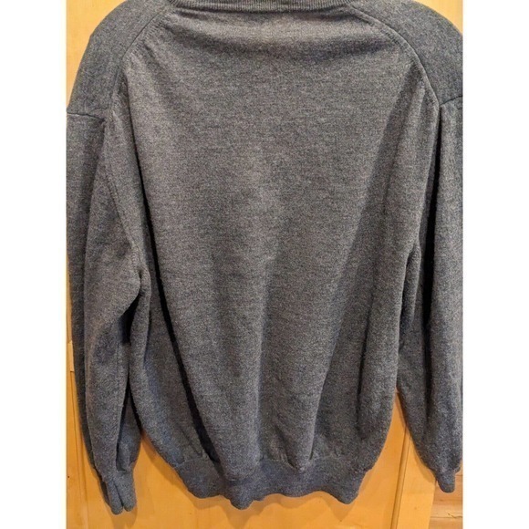 Giorgiolini 100% Merino Wool Sweater Mens XL Pullover Extra Fine grey V‎ neck - Picture 2 of 4